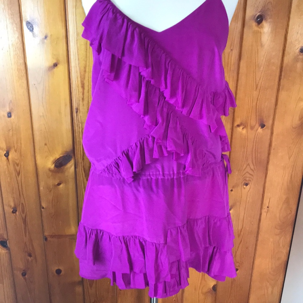 Hot pink fuchsia silk dress banana republic